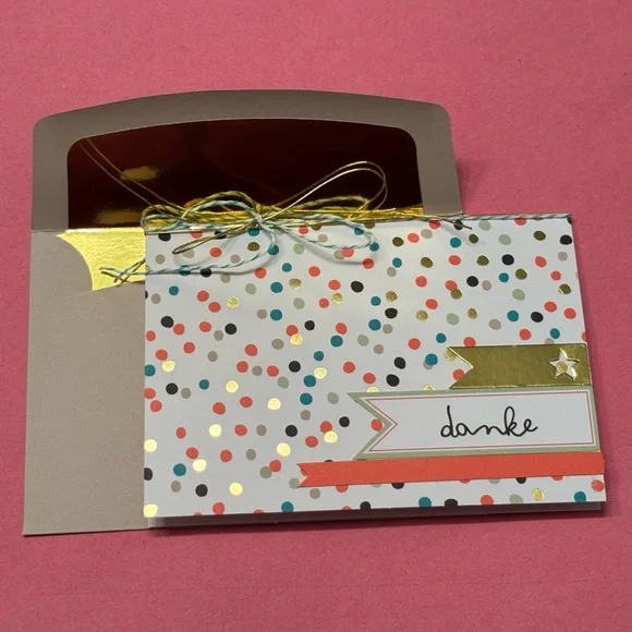 Danke Thank You cards - set of 4 handcrafted cards with envelopes - Picture 2 of 5